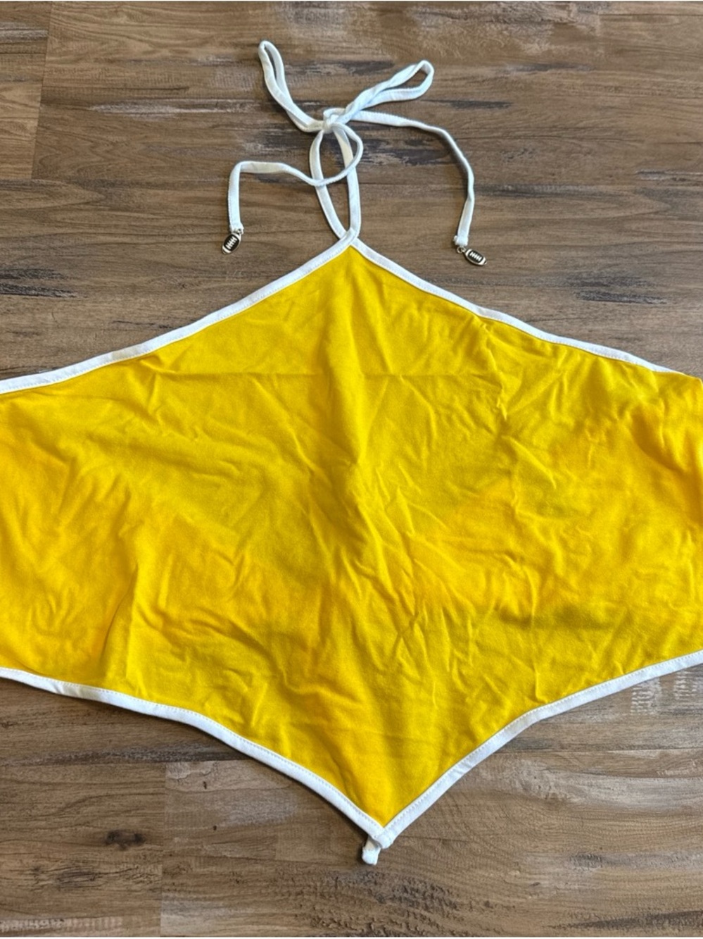 Yellow Halter Top with White Trim